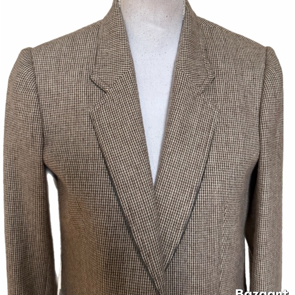 Lanlease Women’s Blazer Brown/white Checked Lined See Descrip For Measurements - Picture 2 of 6